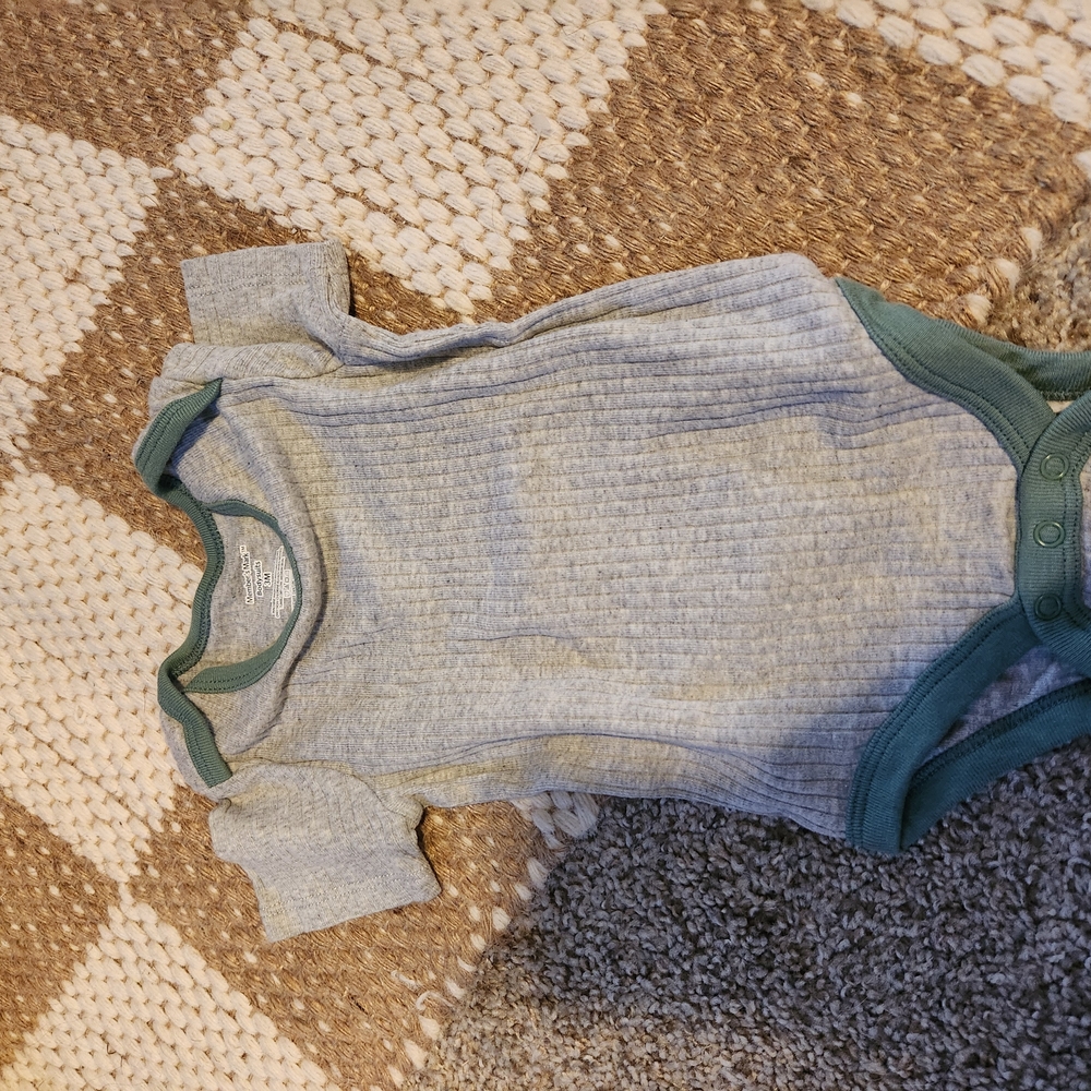 Gray and Green Kids One Piece